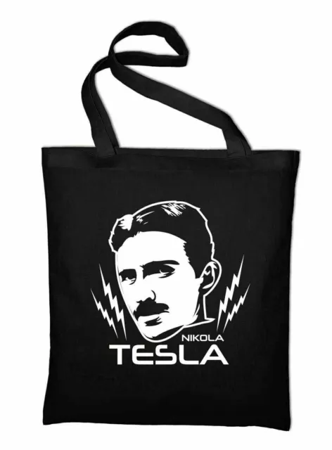 Nikola Tesla Erfinder Jutebeutel, Beutel Stoffbeutel Baumwolltasche Geek Nerd
