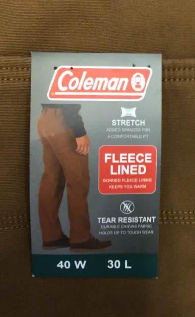 Coleman, Pants, Coleman Mens Fleece Lined Tear Resistant Durable Stretch  Tough Wear Pant