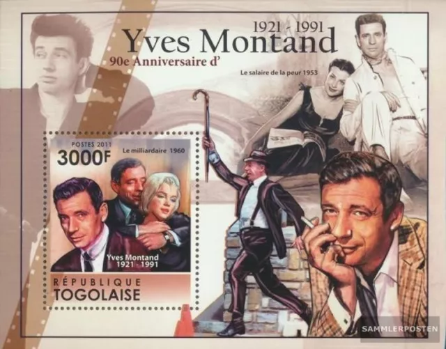 Togo Block 617 (kompl. Ausgabe) postfrisch 2011 90. Jahrestag von Yves Montand