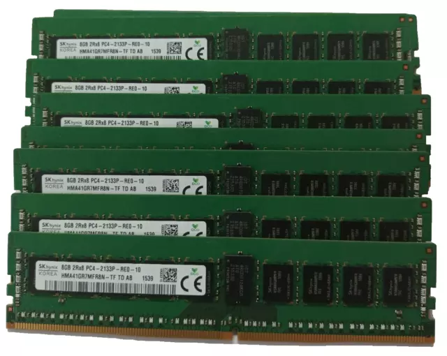 SK Hynix 16 x 8GB 2RX8 PC4-2133P DDR4 17000 ECC 288P Server RAM HMA41GR7MFR8N-TF