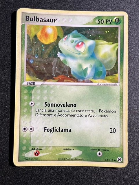 Pokemon Rare Holo Foil Ita Ex Rouge Feu Et Vert Feuille 54/112 Bulbasaur