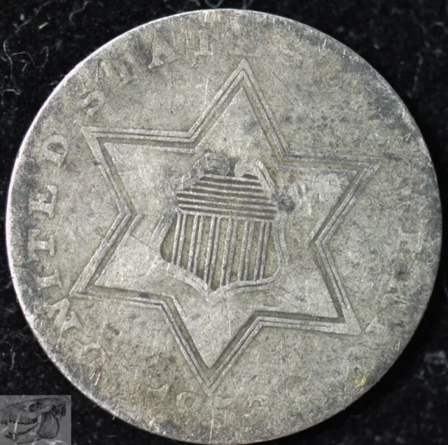 1856 Silver Three Cent, Trime, Very Good+ Condition, Free Shipping in USA, C5513