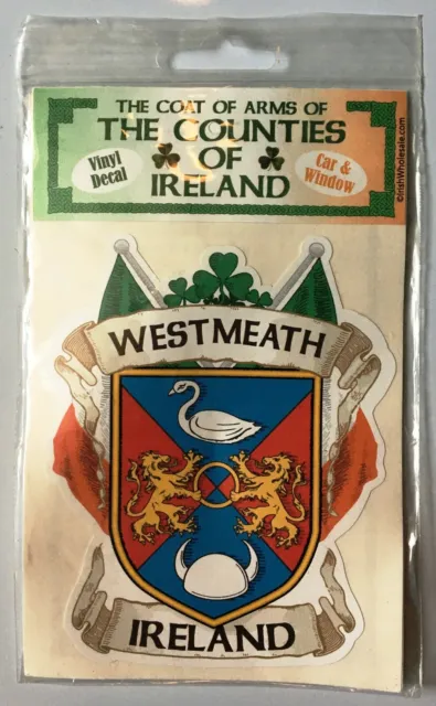 WESTMEATH, IRELAND Coat of Arms of Ireland Counties Vinyl Decal, Car & Window