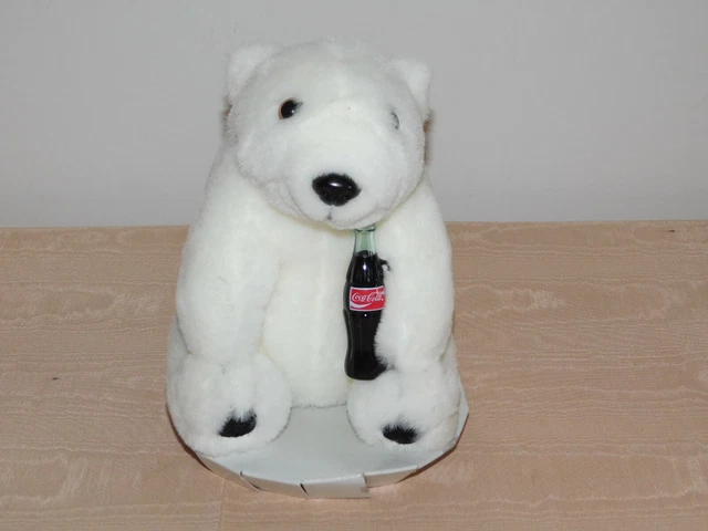 Vintage Plush Toy 7" High Coca Cola White Bear New Old Stock