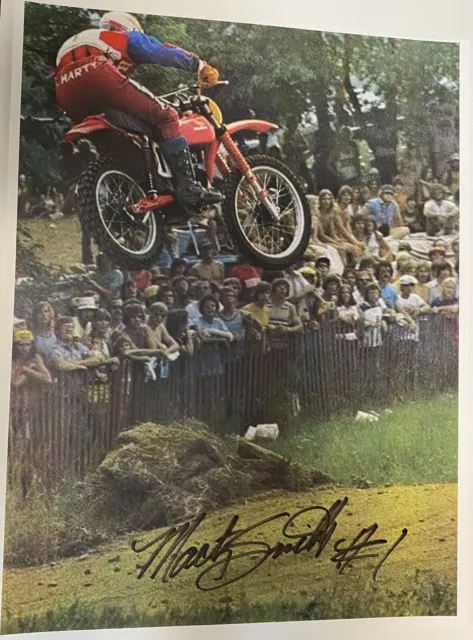 marty smith motocross signed photo 8 1/2”X 11”