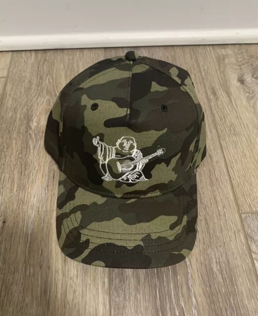True Religion Men’s Camo Camouflage Embroidered Buddha Logo Baseball Hat Cap