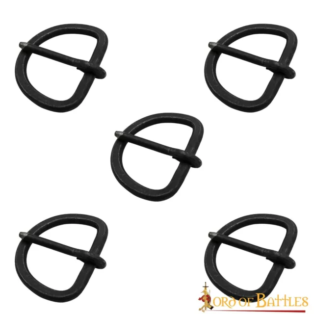 Medieval Belt Buckle Iron Viking Renaissance Cosplay SCA Leather Armor Set of 5