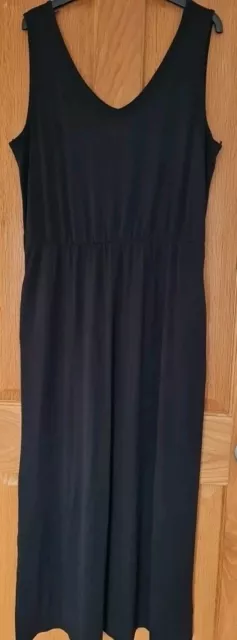 😎New Black Jersey Maxi Dress. Size Large. With Pockets. Super Comfy