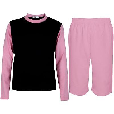 Ragazze Tinta Unita T Shirt Top & Pantaloncini Bambino Rosa Estate Vestiti Set