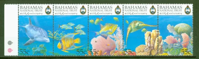 Bahamas 1999 - Fische Languste Delphin Kaiserfisch Schildkröte - Nr. 994-98 **