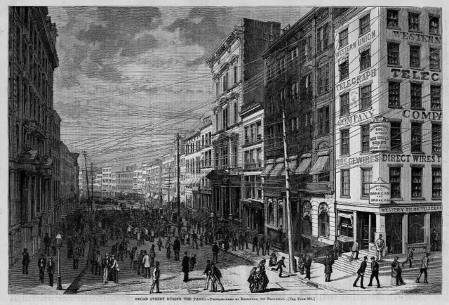 Western Union Telegraph Company Bankers Broad Street 1873 Panic Direct Wires