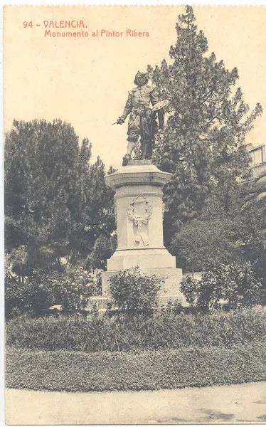 Antigua Postal Valencia Monumento Al Pintor Ribera Old Postcard Tc11514