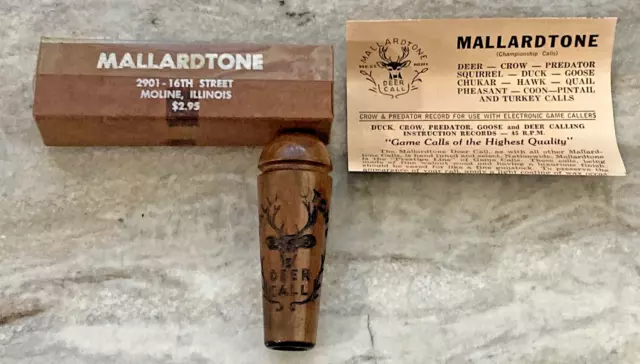 MALLARDTONE Moline Illinois 3.5" Deer Call Vintage in Original Package