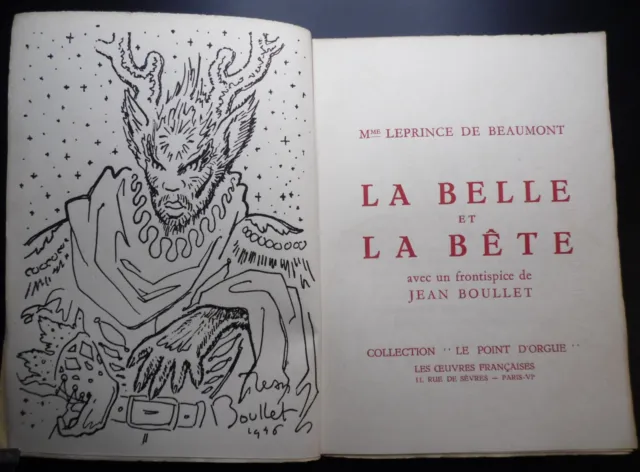 La Belle et la Bête - Leprince de Beaumont - Ill. de Jean Boullet - 1946