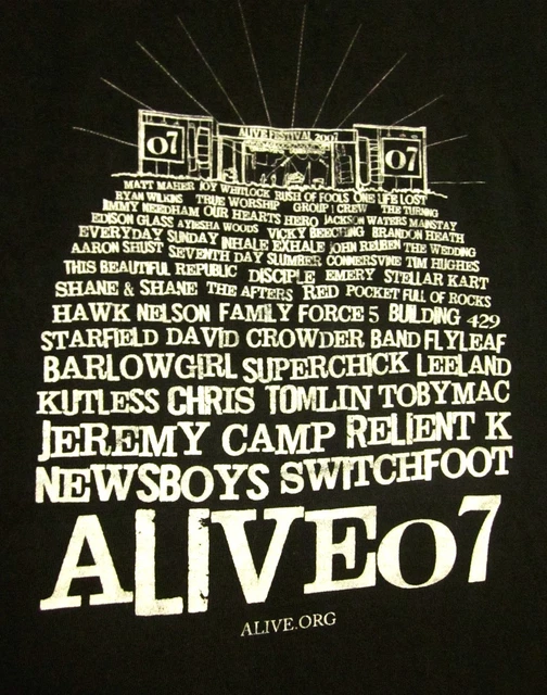 ALIVE FESTIVAL med T shirt 07 Switchfoot Newsboys Relient K tee Kutluss Flyleaf