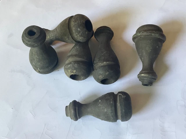 Vintage Solid Brass Roller Blind Pulls.  Light Switch, Curtain Cord Old Antique