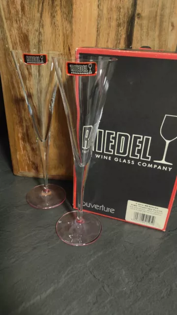 RIEDEL *Pink Toasting Flutes* Set Of 2 NON Lead Crystal * New * LIMITED EDITION*