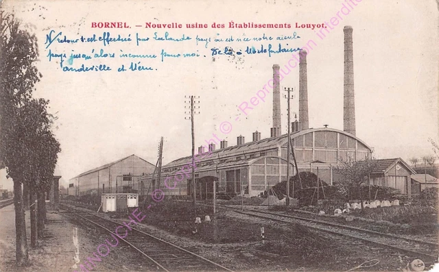 CPA 60540 BORNEL Nouvelle usine des établissements Louyot ligne du chemin de fer