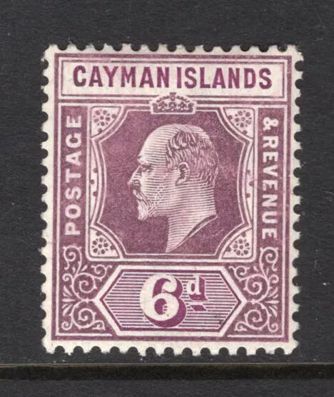 M23666 Cayman Islands 1908 SG30 KEVII: 6d dull & bright purple LMM, Cat £32