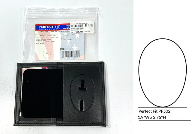 Perfect Fit 100-D2 Book Style Dress Leather Badge & Id Case Oval Cutout A8553