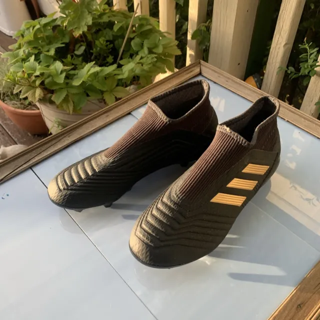 Adidas Predator 19.3 Soccer Football Boots Black Sock Firm Ground Laceless AU 8