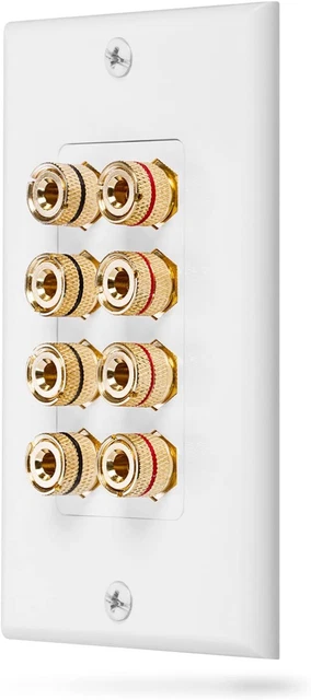 Fosmon (Quad Speaker) Home Theater Wall Plate - Premium Quality Gold Plated...