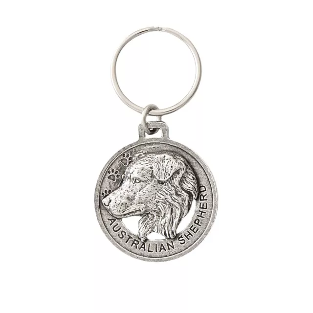 Creative Pewter Designs Australian Shepherd Dog Pewter KeyChain, Key Fob, D016KC