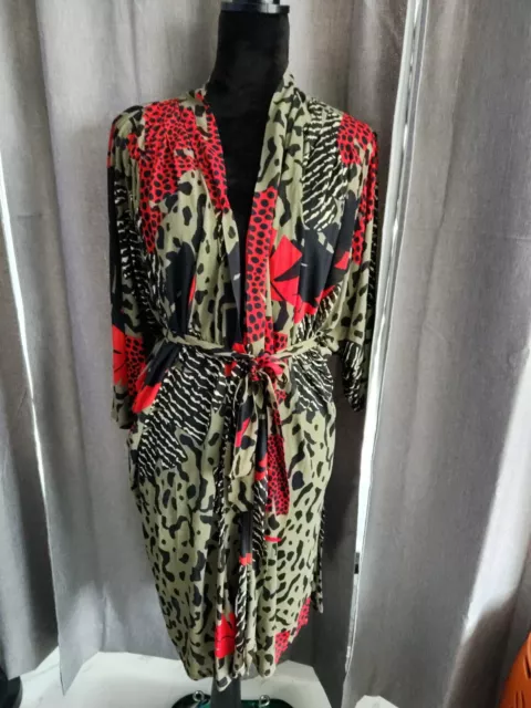 bergdorf goodman vintage Cover Up Kimono Animal Print S