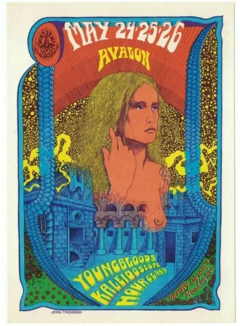 Youngbloods Kaleidoscope Avalon Ballroom Family Dog Postcard Fd-120 N/M B-16