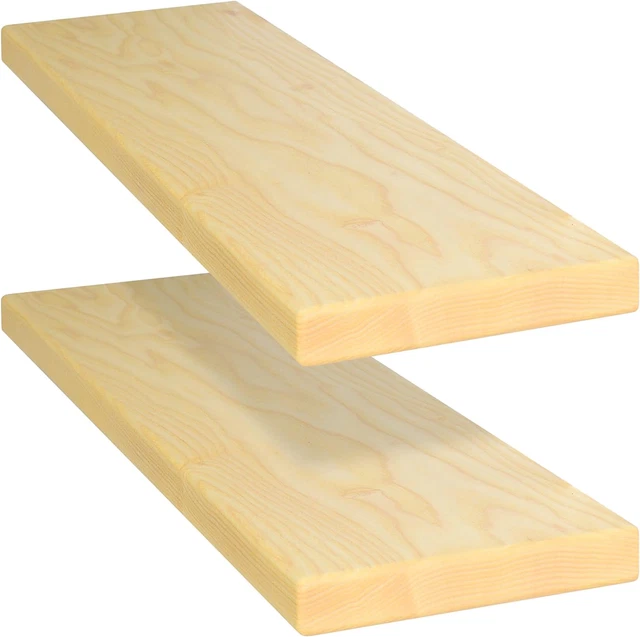 , Wood Floating Shelves, Pine, Set of 2-Rustic Shelf 24" Wide Wooden Wall Shelve