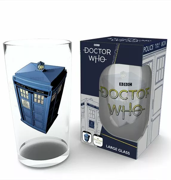 Official Dr Doctor Who Tardis Drinking Glass Tumbler New In Gift Box Gb