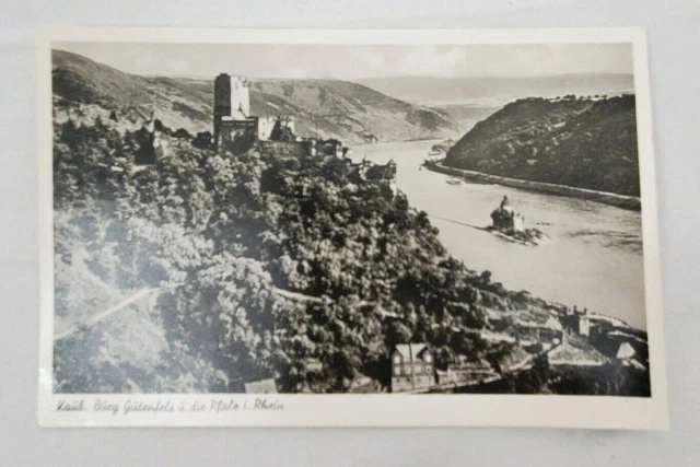 Kaub Burg Gutenfels u die Pfalri Rheim -Castle - Real Photo Post Card Un-Posted