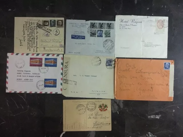 Stunning 7 Italy Covers Censored Postcards Lot