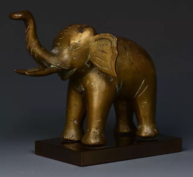 Early 20th Century, Antique Burmese Bronze Standing Elephant