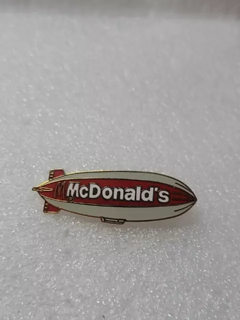 McDonalds Blimp Enamel Lapel Pin Vintage 1985 Latch Clasp Gold Toned McBlimp