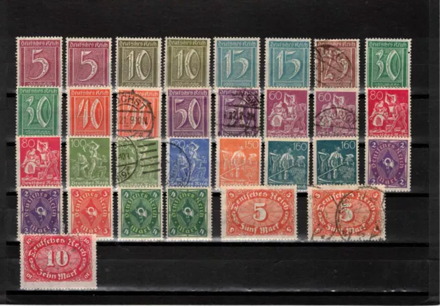 Deutsches Reich 1921 kl. gemischtes Lot aus Mi. 158 - 175 meist postfr. m. Falz