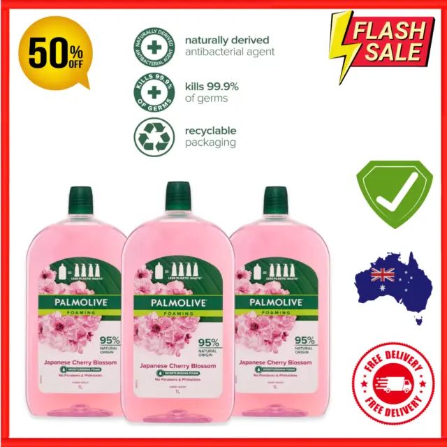 Palmolive Foaming Liquid Hand Wash Soap 3L-Japanese Cherry Blossom(3 x 1L packs