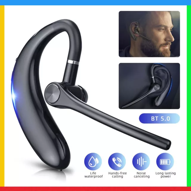 Stereo Business Bluetooth Headphone Wireless Single Earphone Ear Hook Headset