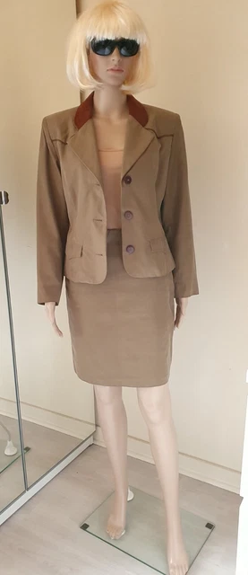 Jupe CHATTAWAK Gris Taupe Taille 40 – Coton – Style Boutonnée Devant