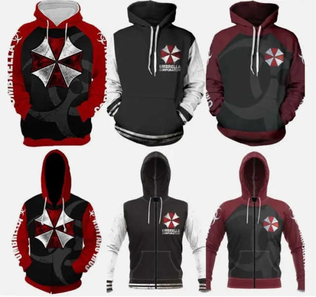 Resident Evil Zombie Game Sweatshirt Umbrella Corporation Men Hoodie Cosplay Top