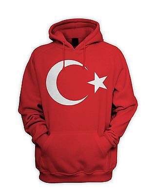 Turco Bandiera Uomo Felpa con Cappuccio - Turchia T-Shirt