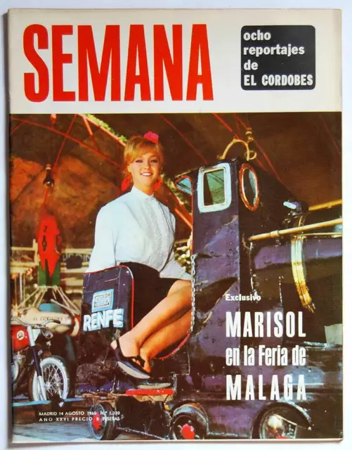 Revista Semana Nº 1330. 14 Agosto 1965. Marisol en Feria de Málaga. El Cordobés