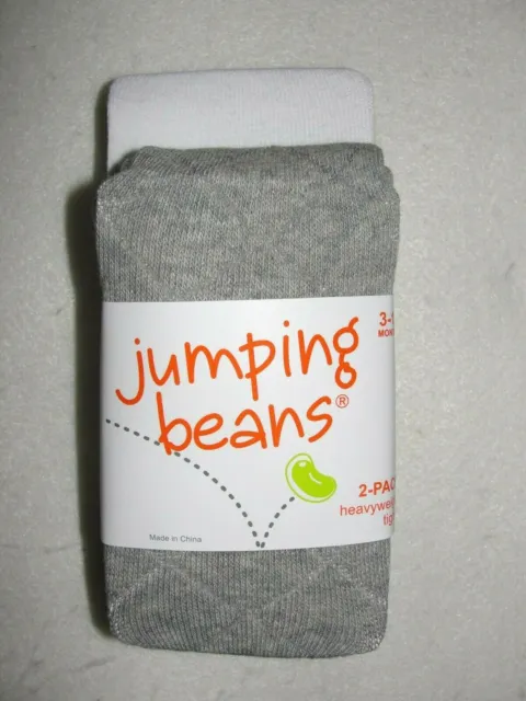 Infant Girl's 2 Pair Jumping Beans Heavyweight Knit Tights - Size 3-12 mos. -New