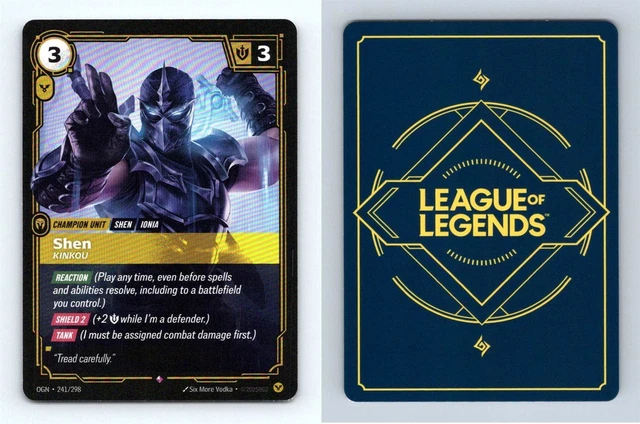 SHEN #241/298 RIFTBOUND League Of Legends Origins 2025 Rare Holo TCG £1 ...