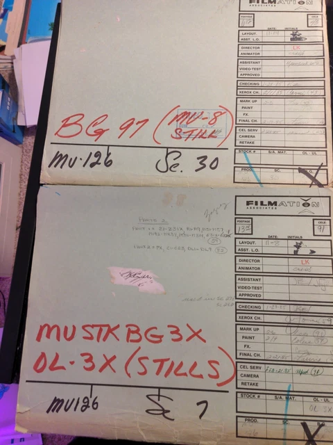 VINTAGE HE-MAN ANIMATION CELS ART FILMATION MOTU PP SHE-RA Folder art lot F3