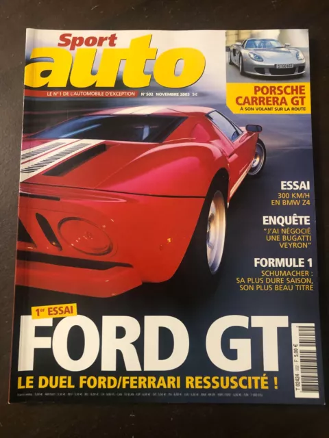 Sport Auto N°502 Ford Gt / Carrera Gt / Bmw Z4 / Bugatti Veyron / Lotus Elise