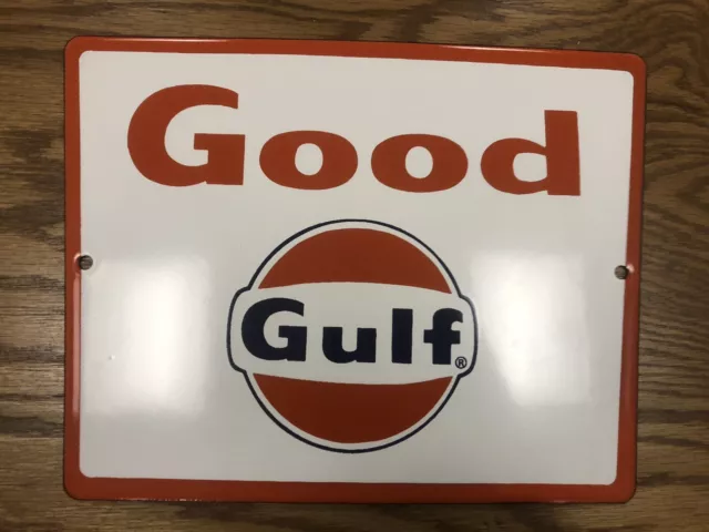 HTF!! NOS Good Gulf Porcelain Pump Plate