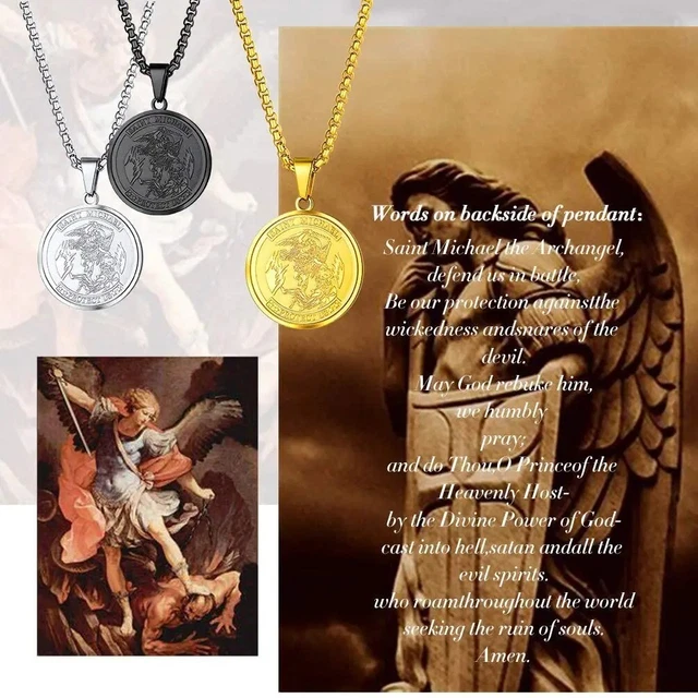 YFN Collana San Michele Arcangelo In Argento 925 – Ciondolo Protettore Con Spada, Gioiello Regalo Per Uomo E Donna