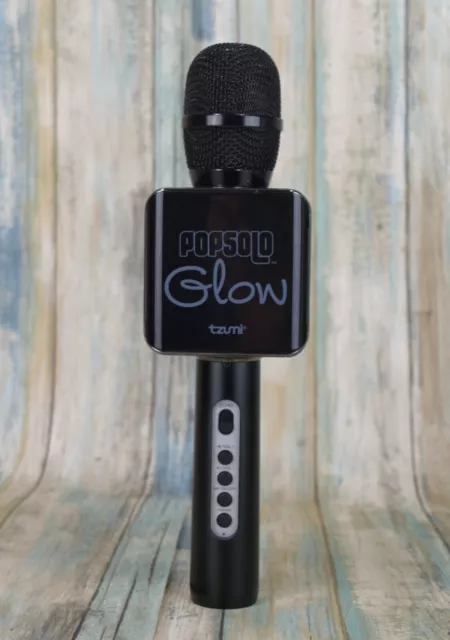 Tzumi PopSolo Glow Black Wireless Bluetooth Karaoke Microphone