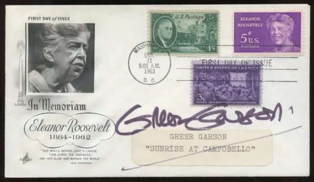 Greer Garson signed autograph Postal Cover Actress in Mrs. Miniver BAS Stickered